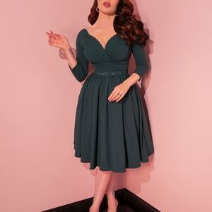 Micheline Pitt Vixen Hunter Green Starlet Swing Dress